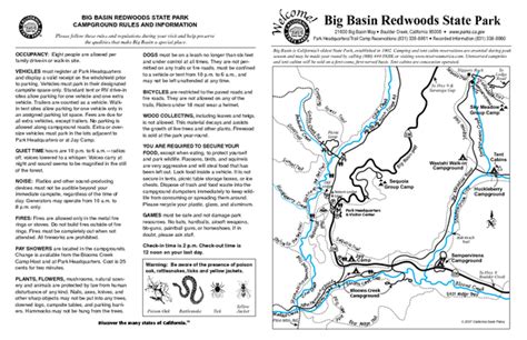 Big Basin Redwoods State Park Map - 21600 Big Basin Way Boulder Creek CA • mappery