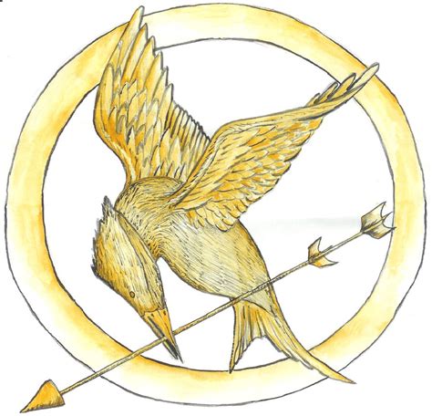 Mockingjay Pin Drawing at PaintingValley.com | Explore collection of ...