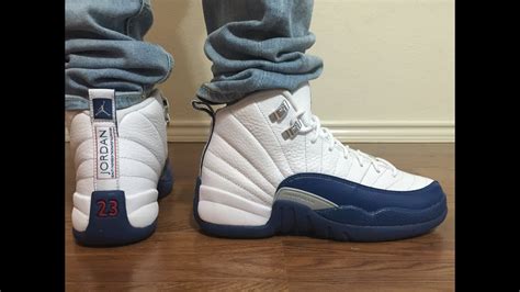 Wife review of the Jordan Retro 12 French Blue unbox and on feet - YouTube