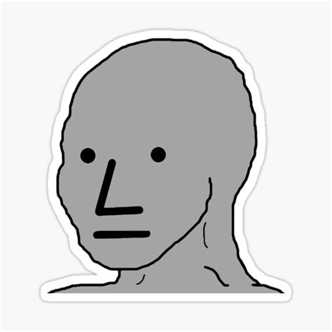 "Wojak NPC" Sticker for Sale by ChevDesign | Redbubble