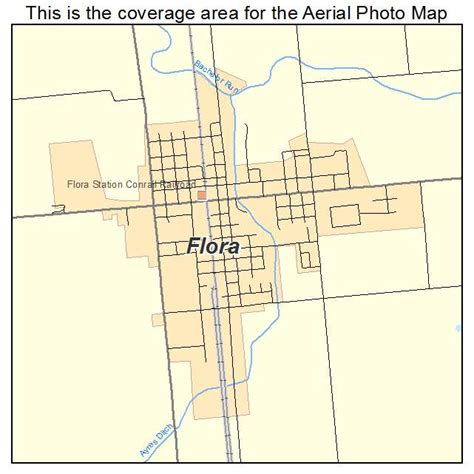 Aerial Photography Map of Flora, IN Indiana