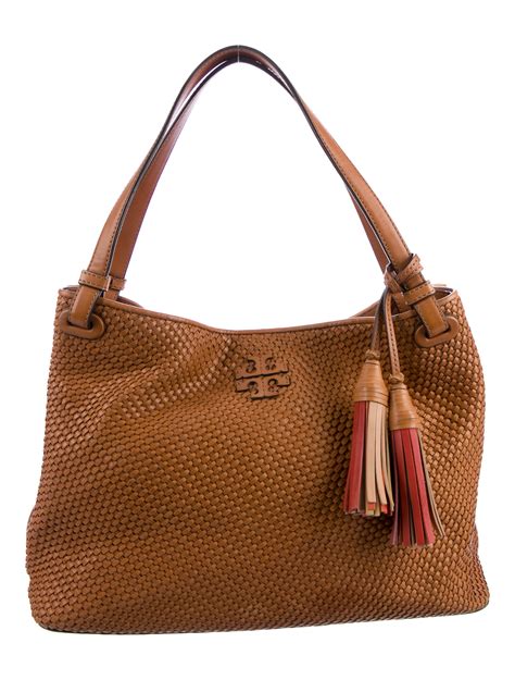 Tory Burch Thea Woven Leather Shoulder Bag - Brown Shoulder Bags ...