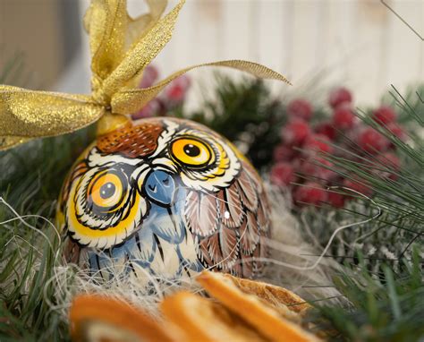 Owl Christmas ornament Owl Christmas decor Owl handmade | Etsy