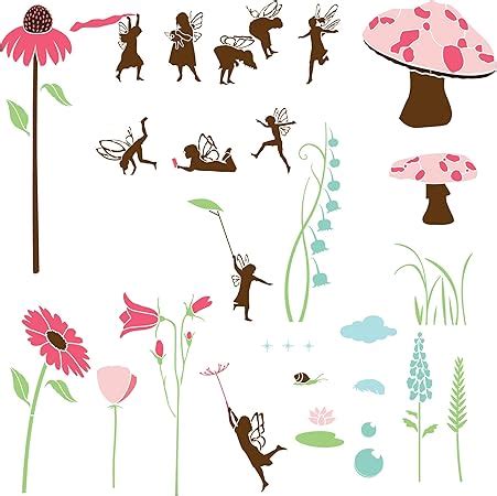 Amazon.com: My Wonderful Walls Fairy Wall Stencils for Fairy Wall Mural for Girls Room or Baby ...