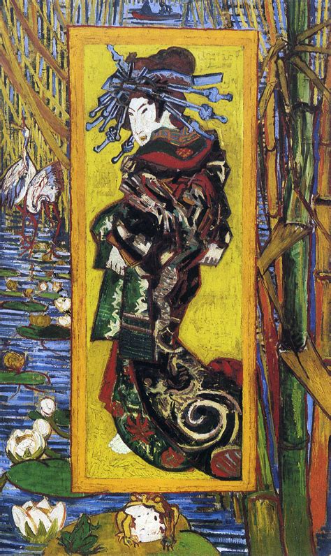 Japonaiserie Oiran (after Kesai Eisen), 1887 - Vincent van Gogh - WikiArt.org