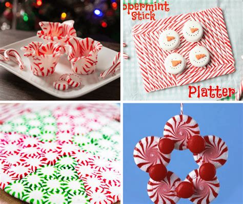 A roundup of 21 peppermint candy crafts for Christmas