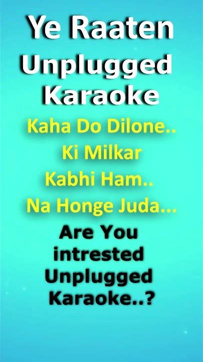 Yeh Raatein Yeh Mausam Karaoke | ये रातें ये मौसम नदी का किनारा Karaoke | Dilli Ka Thug - YouTube