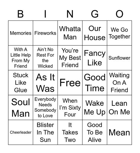 BINGO With Friends Bingo Card