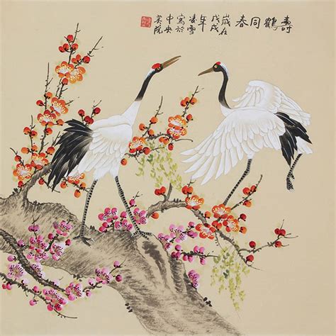 Chinese Crane Painting 2702051, 66cm x 66cm(26〃 x 26〃)