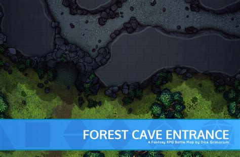 Forest Cave Entrance - D&D Map for Roll20 And Tabletop - Dice Grimorium