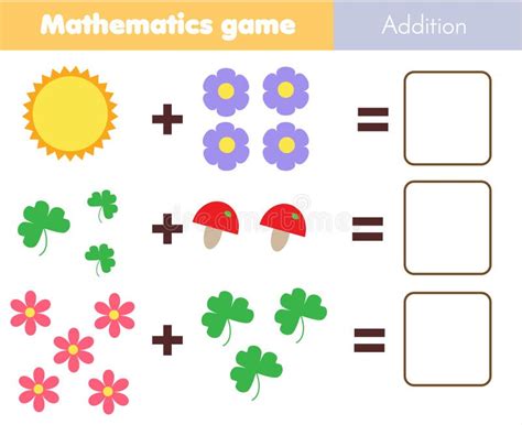 Mathematics Worksheet. Educational Game for Children. Learning Counting Stock Vector ...