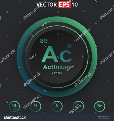 Actinium Chemical Element Periodic Table Color Stock Vector (Royalty Free) 2018047421 | Shutterstock