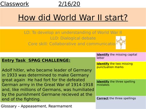 Causes of WWII World War Two | Teaching Resources