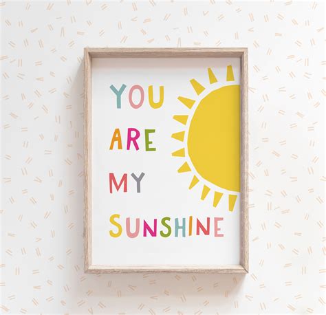 You Are My Sunshine Wall Art Playroom Wall Art Yellow | Etsy