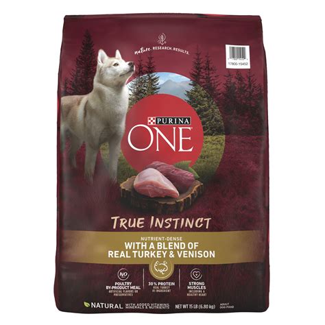 Purina One True Instinct Dry Dog Food Turkey and Venison, 15 lb Bag ...