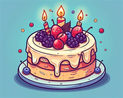 Premium Photo | Birthday cake illustration