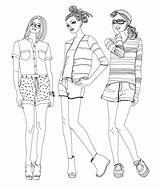 Fashion Girls Coloring Page Free Printable Pages For Kids  6b sketch template