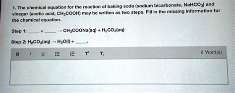 1the chemical equation for the reaction of baking soda sodium ...