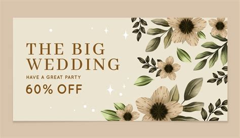 Free Vector | Floral wedding celebration banner