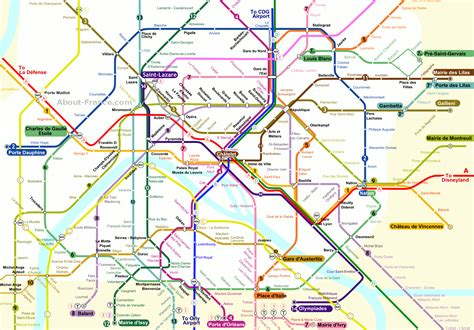 Printable Paris Metro Map