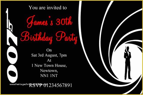 Free James Bond Invitation Template Of James Bond Birthday Invitations ...