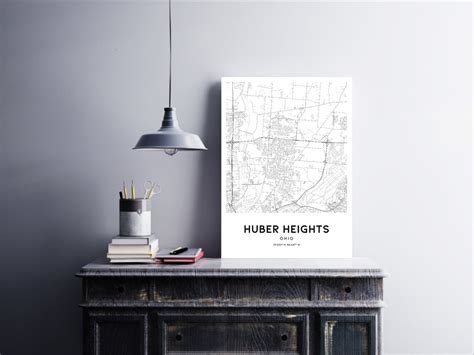 Huber Heights Map Print Huber Heights Map Poster Wall Art Oh - Etsy