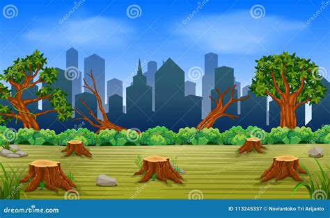 Deforestation Cartoon Background