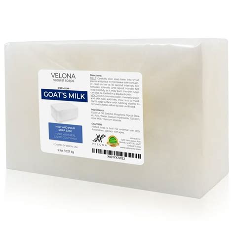 5 LB - GOATS MILK Soap Base by Velona | SLS/SLES free | Melt and Pour | Natural Bars For The ...