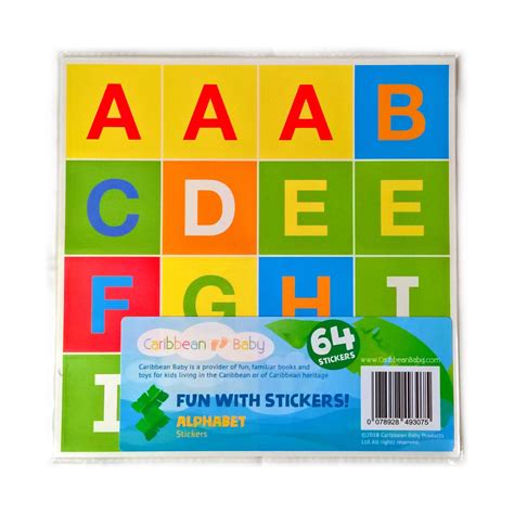 Alphabet Stickers - Pack of 64 Stickers | Caribbean Baby