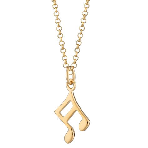 Gold Plated Music Note Necklace By Lily Charmed