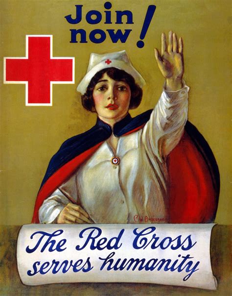 WWI Poster The Red Cross Serves Humanity Join Now / / C.W. Anderson. | Red cross, Red cross ...