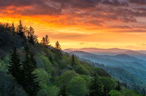 Great Smoky Mountains North Carolina Scenic Landscape Cherokee Rising Photograph by Dave Allen ...