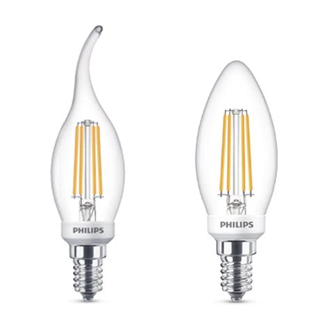 Philips Ledcl Assic Dimmable Candle Light Bulb Equivalent to 40 W E14 Warm White 2700 Kelvin 470 ...