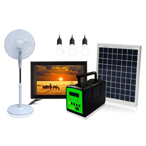 Portable Solar Home Energy Power System with 19 Inch TV Solar Light Product Radio MP3 and Table ...