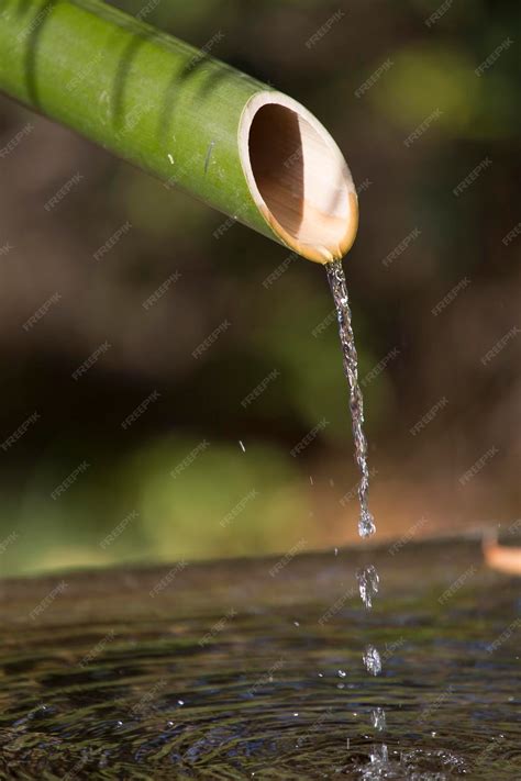 Premium Photo | Bamboo fountain in japanese temple