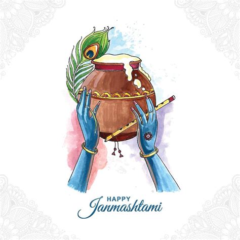 Hindu festival of india happy janmashtami card background 9967704 Vector Art at Vecteezy