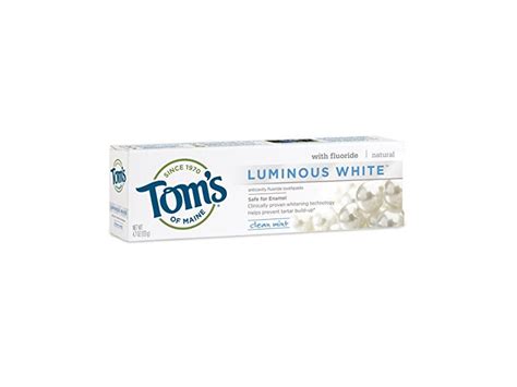 Tom's of Maine Luminous White Whitening Natural Toothpaste, Clean Mint ...