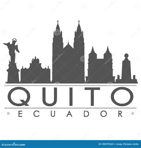 Quito Ecuador City Skyline With Color Buildings, Blue Sky And Copy ...