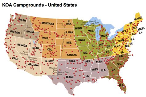 Koa Map Of Usa - Map Of Us Western States