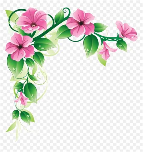 Transparent Frame Pngs - Flower Side Border Design