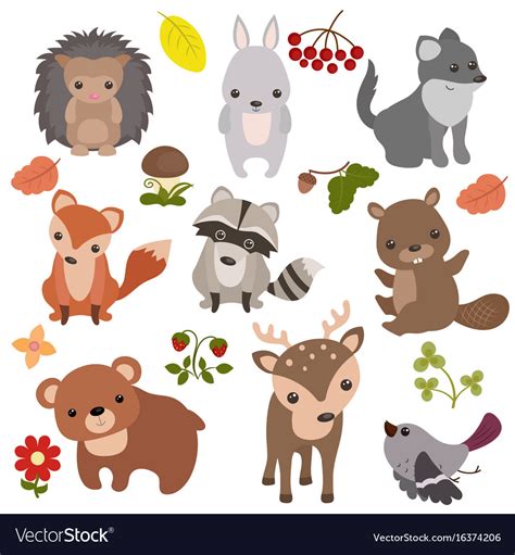 Forest animals animals Royalty Free Vector Image