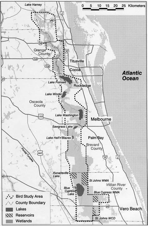 Map of the Upper St. Johns River Basin and the Upper St. Johns River ...