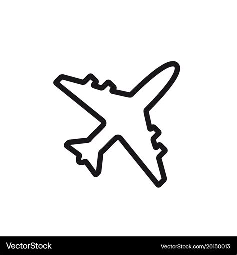 Airplane line icon plane symbol and sign Vector Image