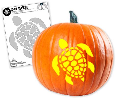 Sea Turtle Pumpkin Carving Stencil - Pumpkin HQ