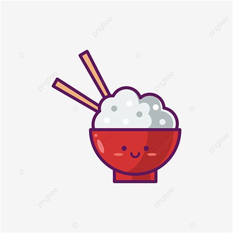 Kawaii Rice Vector Hd Images, Illustration Of Cute Rice Bowl Icon Transparent Background Kawaii ...