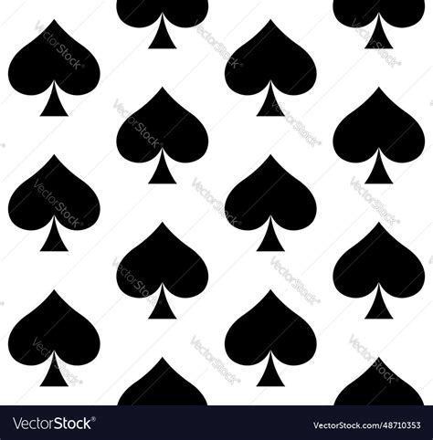 Spades playing card suit symbol - seamless Vector Image