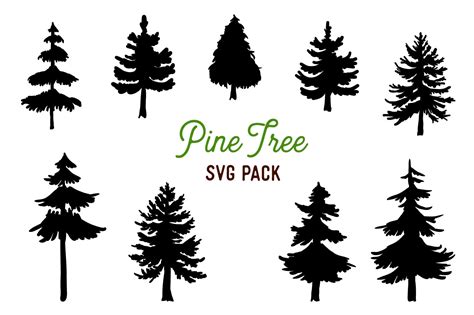 9 Vector Pine Tree Silhouette Illustrations | Pine tree silhouette, Tree outline, Tree silhouette