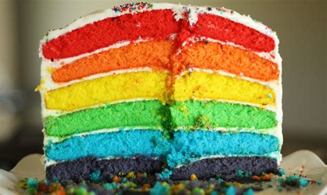 Rainbow cake slice | Cake, Desserts, Rainbow cake