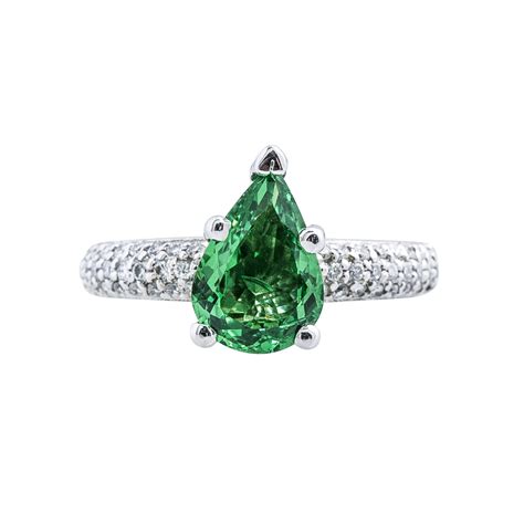 Vintage 2.85 CTW Tsavorite Garnet & Diamond Ring - Shop Jewelry - Shop Jewelry, Watches ...