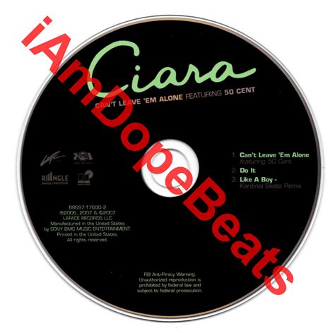 iAmDopeBeats Catalog: Ciara - Can't Leave 'Em Alone [ECD Maxi Single]